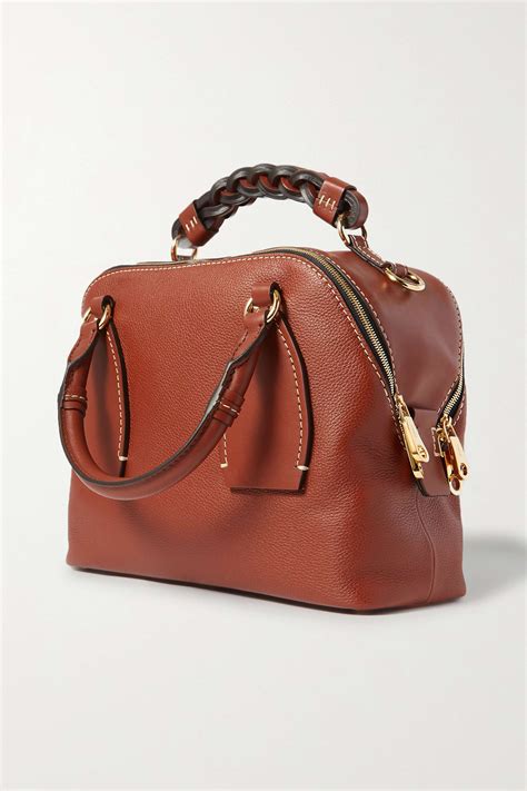 CHLOÉ Daria medium textured and smooth leather tote 